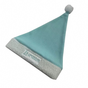 Fuzzy and Festive: Lake Blue Fleece Christmas Hats - Customizable!