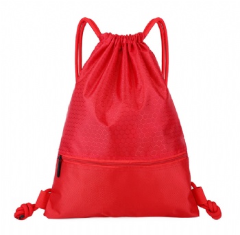 Soccer Texture Drawstring Bag - 600D Oxford Promotional Backpack