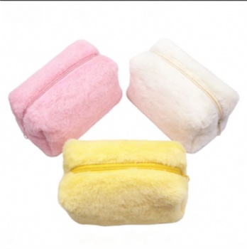 Custom Pastel Plush Cosmetic Pouch